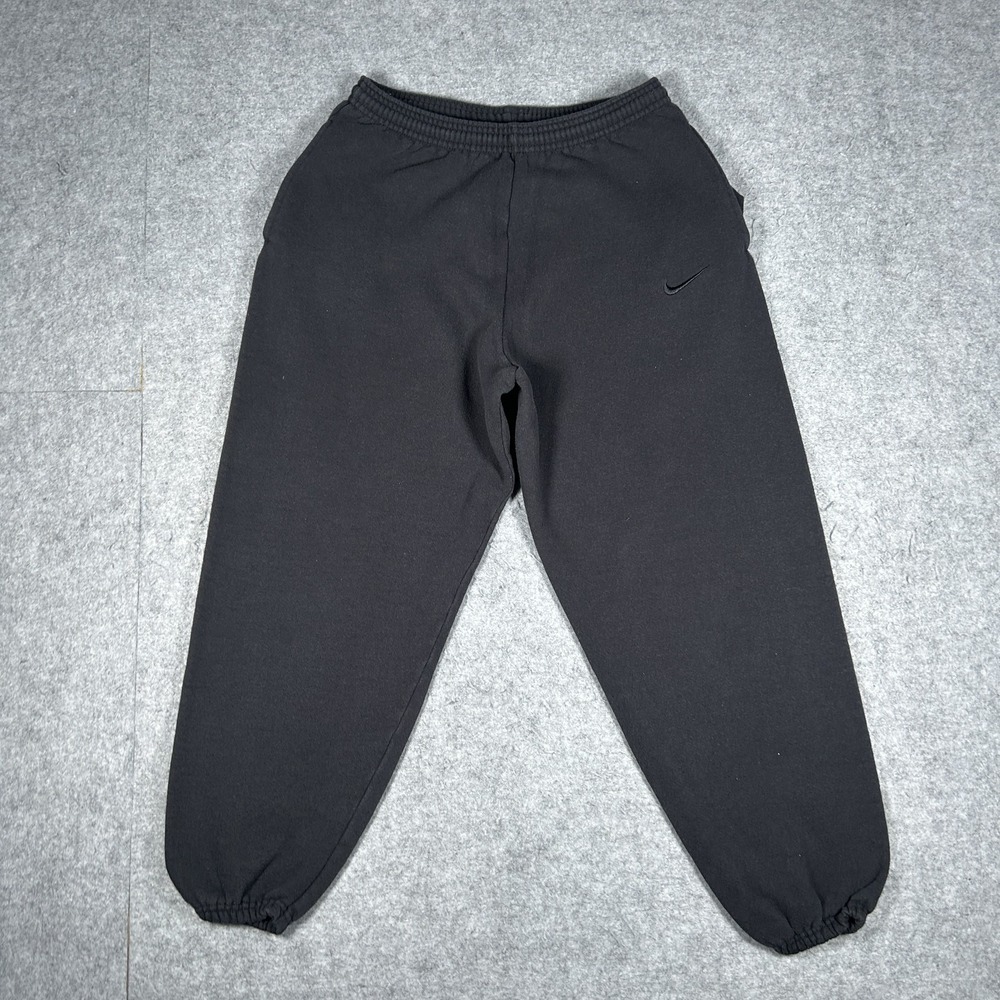 Vintage Nike Sweatpants Boys L (14-16)(24x24) Black 90s Joggers Swoosh Elastic